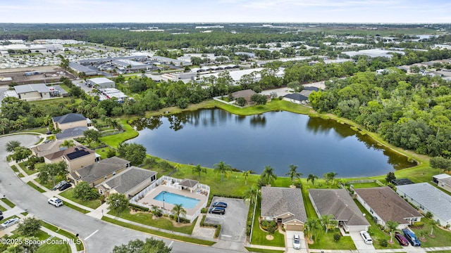 4060 Aria Dr, Melbourne, FL 32904 - aerial perspective of suburban area with a nearby body of water and a pool area