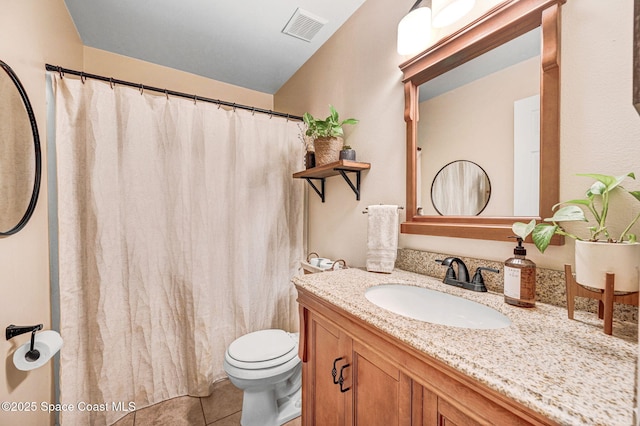 1137 White Oak Cir, Melbourne, FL 32934 - full bathroom featuring vanity, tile patterned flooring, and a shower with curtain