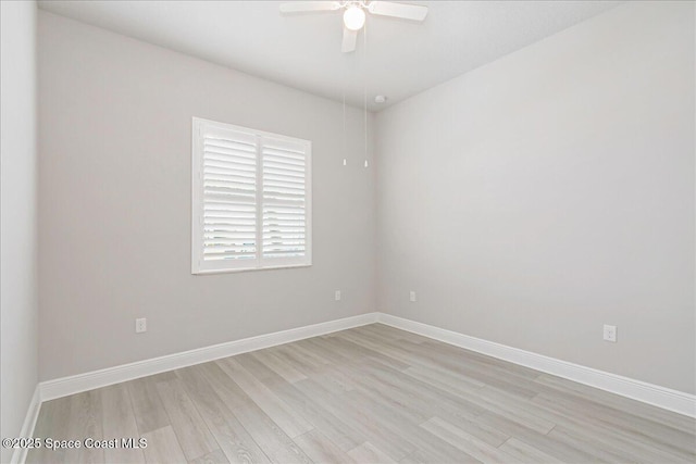 608 Lorelei Ave, Melbourne, FL 32901 - empty room with light wood finished floors and ceiling fan