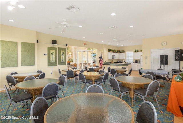 608 Lorelei Ave, Melbourne, FL 32901 - dining room featuring ceiling fan and recessed lighting