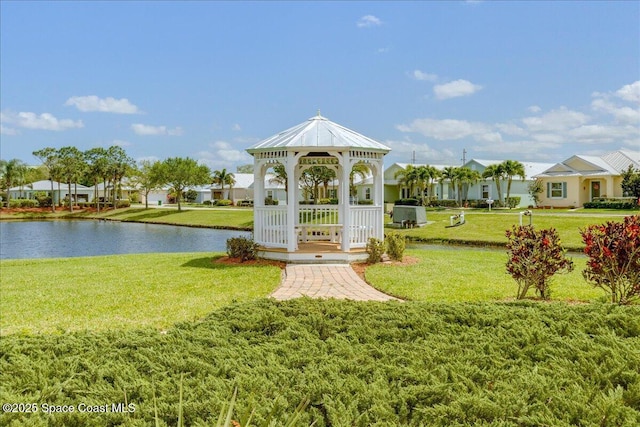 608 Lorelei Ave, Melbourne, FL 32901 - surrounding community with a gazebo, a water view, a yard, and a residential view