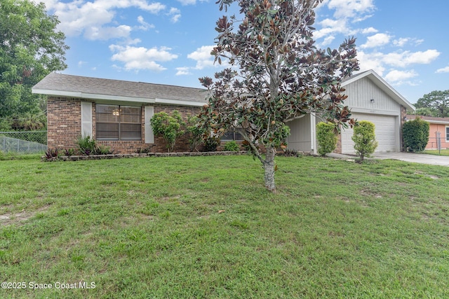 1337 Pakenham St NW, Palm Bay, FL 32907 - ranch-style home with brick siding, concrete driveway, and an attached garage