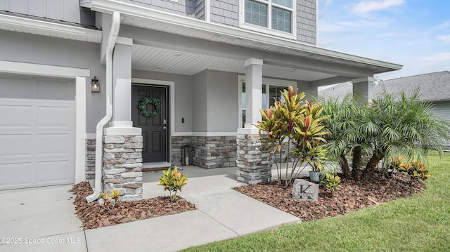 6830 Harp Ave, Cocoa, FL 32927 - property entrance featuring a porch and stone siding