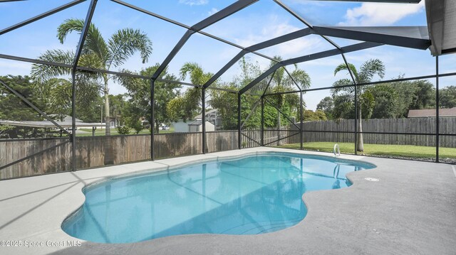 6830 Harp Ave, Cocoa, FL 32927 - view of pool with a fenced backyard, a patio, and a lanai