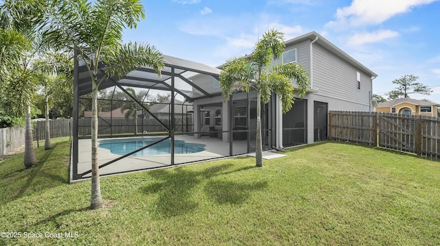 6830 Harp Ave, Cocoa, FL 32927 - view of pool with a fenced backyard, a patio, and a lanai