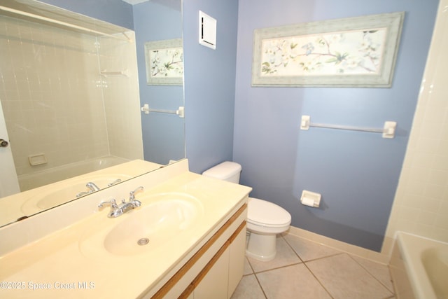 9027 Manchester Ln Unit 22F, West Melbourne, FL 32904 - full bath with vanity, washtub / shower combination, and tile patterned floors
