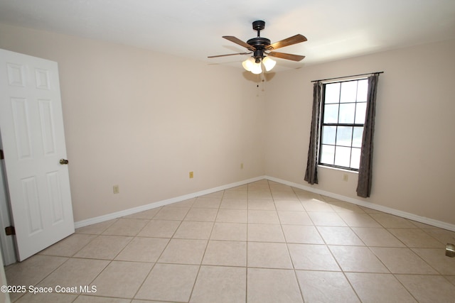 9027 Manchester Ln Unit 22F, West Melbourne, FL 32904 - empty room with a ceiling fan and light tile patterned floors