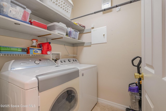 1869 Tullagee Ave, Melbourne, FL 32940 - washroom featuring washing machine and clothes dryer and baseboards