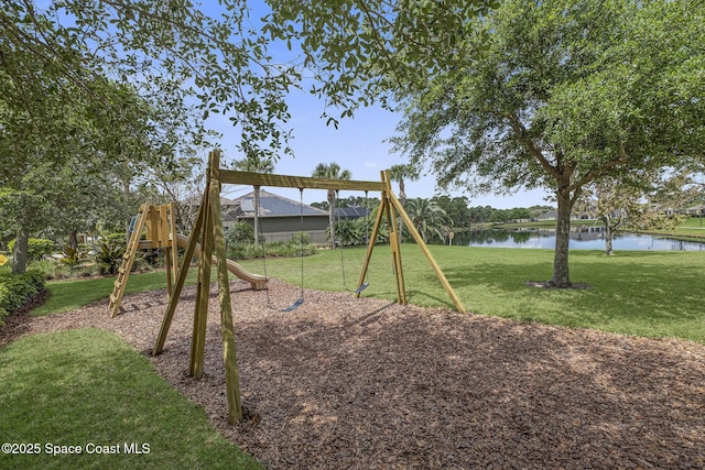1869 Tullagee Ave, Melbourne, FL 32940 - communal playground featuring a water view and a lawn