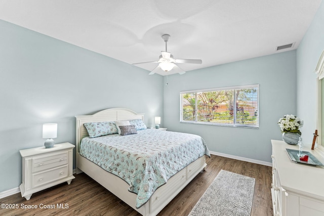 2690 Camberly Cir, Melbourne, FL 32940 - bedroom with dark wood-type flooring and ceiling fan