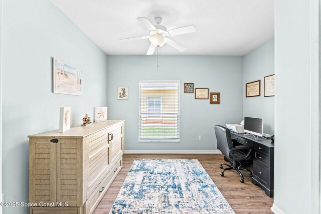2690 Camberly Cir, Melbourne, FL 32940 - office featuring ceiling fan and light wood finished floors