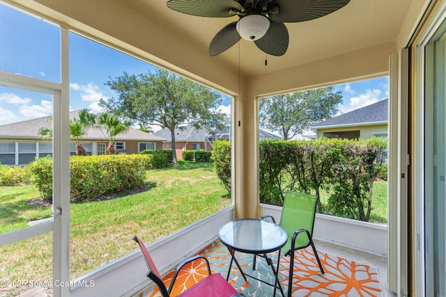 2690 Camberly Cir, Melbourne, FL 32940 - sunroom featuring ceiling fan