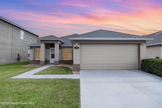 2383 Glasbern Cir, Melbourne, FL 32904 - single story home featuring concrete driveway, stucco siding, an attached garage, and a shingled roof
