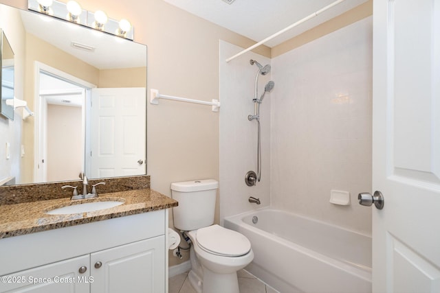2383 Glasbern Cir, Melbourne, FL 32904 - full bath with vanity, tub / shower combination, and tile patterned flooring