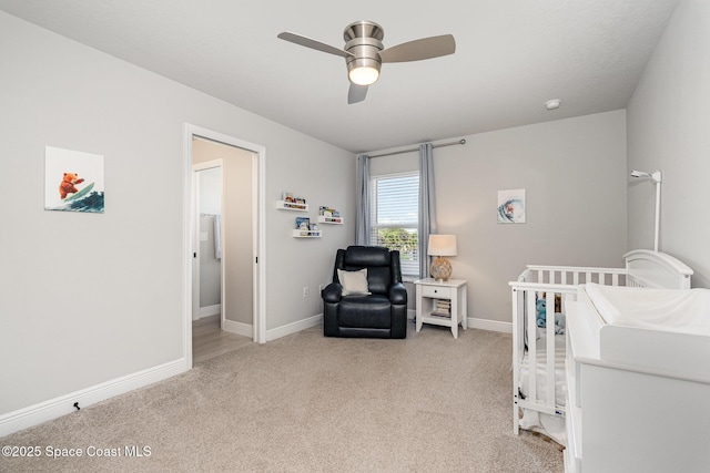120 Heron Dr, Melbourne Beach, FL 32951 - carpeted bedroom with baseboards and ceiling fan