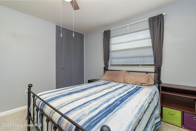 583 Mandan Ave, Melbourne, FL 32935 - bedroom with carpet flooring, a ceiling fan, and a closet