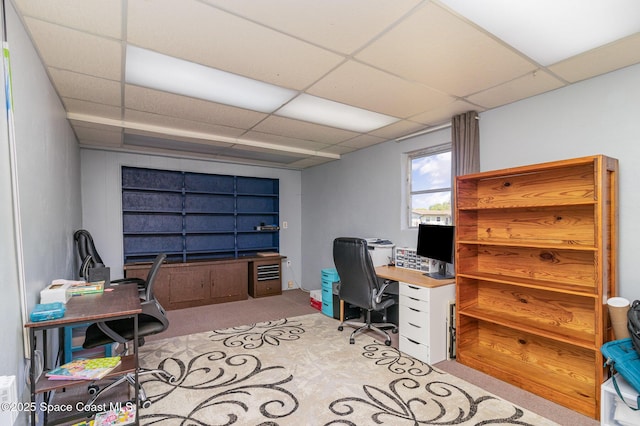 583 Mandan Ave, Melbourne, FL 32935 - office area featuring carpet floors and a drop ceiling