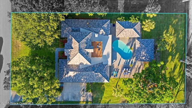 260 Utopia Cir, Merritt Island, FL 32952 - view from above of property with property parcel outlined