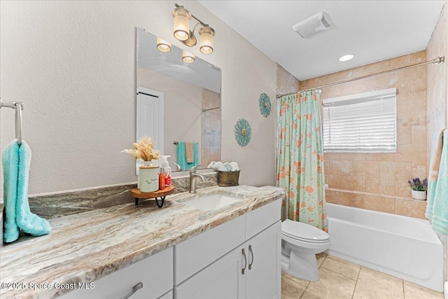 260 Utopia Cir, Merritt Island, FL 32952 - bathroom featuring vanity, shower / tub combo, and tile patterned floors