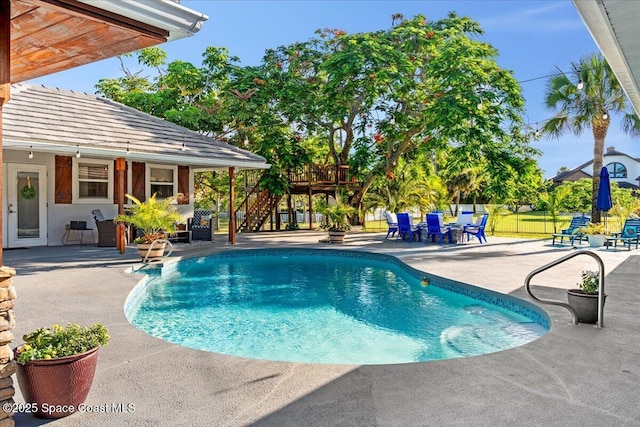 260 Utopia Cir, Merritt Island, FL 32952 - swimming pool with a patio area and stairway