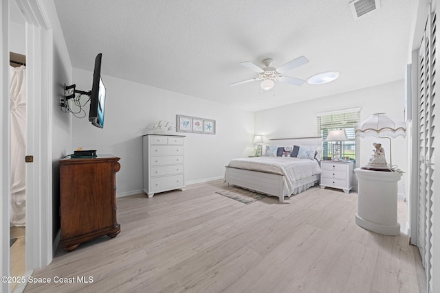 743 Palm Springs Cir, Satellite Beach, FL 32937 - bedroom with light wood-style floors and a ceiling fan