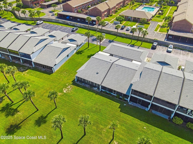 743 Palm Springs Cir, Satellite Beach, FL 32937 - aerial view of residential area featuring a pool