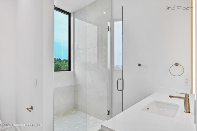 16 Seaside Ave, Key Largo, FL 33037 - bathroom with a stall shower and vanity