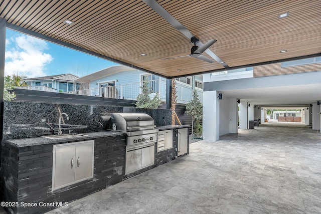 16 Seaside Ave, Key Largo, FL 33037 - view of patio featuring area for grilling and ceiling fan