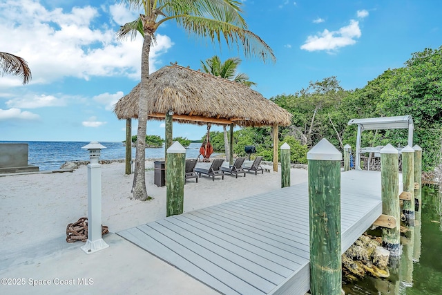 16 Seaside Ave, Key Largo, FL 33037 - dock with a gazebo and a water view