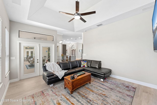 7987 Bradwick Way, Melbourne, FL 32940 - living room featuring ceiling fan and light wood-type flooring