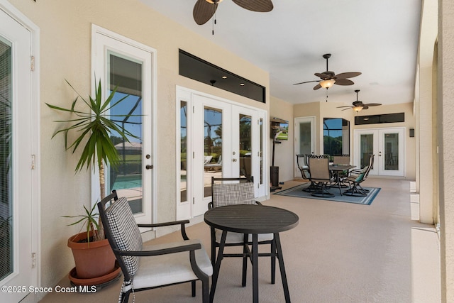 7987 Bradwick Way, Melbourne, FL 32940 - view of patio / terrace featuring french doors and a ceiling fan