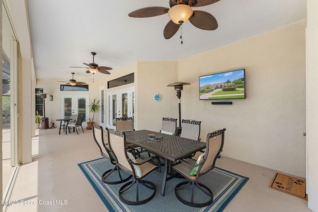 7987 Bradwick Way, Melbourne, FL 32940 - view of patio with french doors, ceiling fan, and outdoor dining space