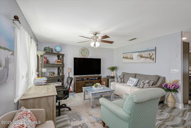 955 Bartlett Ln, Rockledge, FL 32955 - living room featuring ceiling fan