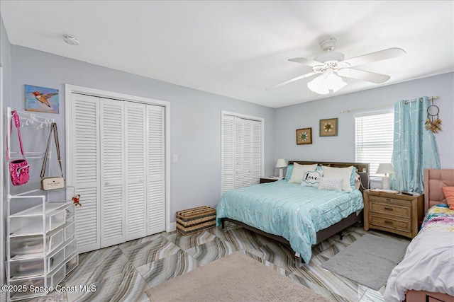 955 Bartlett Ln, Rockledge, FL 32955 - bedroom with two closets and ceiling fan