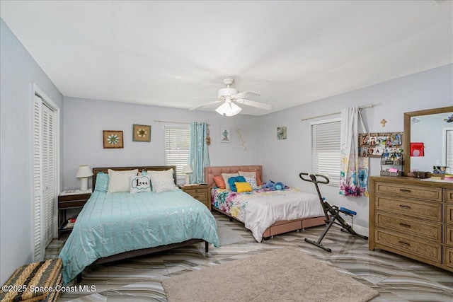 955 Bartlett Ln, Rockledge, FL 32955 - bedroom featuring a closet and ceiling fan