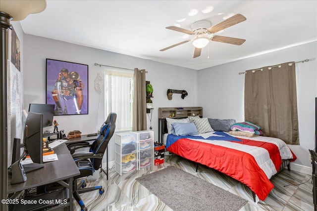 955 Bartlett Ln, Rockledge, FL 32955 - bedroom with an office area and a ceiling fan