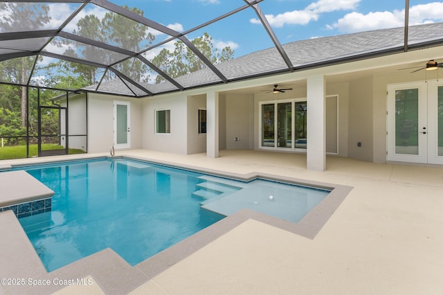 8025 Babcock St SE, Grant-Valkaria, FL 32909 - swimming pool featuring a ceiling fan, a patio area, and a lanai