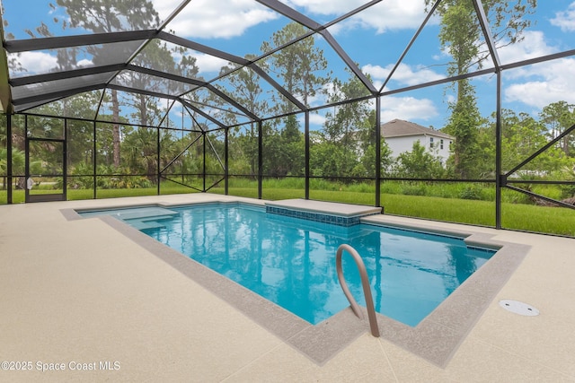 8025 Babcock St SE, Grant-Valkaria, FL 32909 - outdoor pool with a patio and glass enclosure
