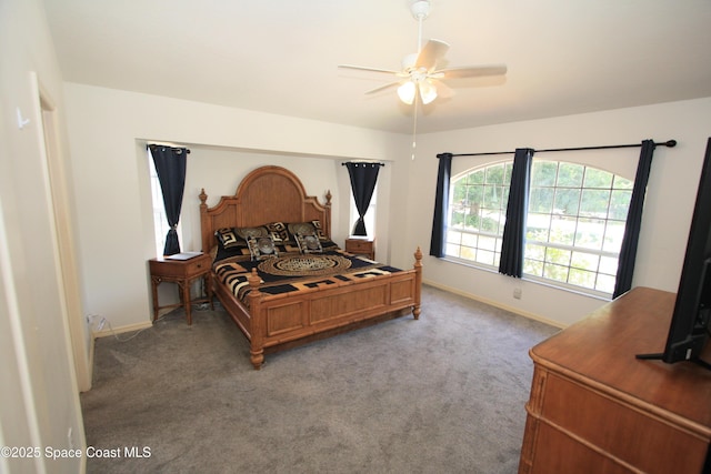 1366 17th Pl SW, Vero Beach, FL 32962 - bedroom featuring carpet flooring and ceiling fan