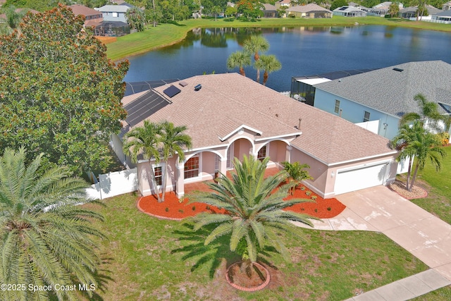 401 Stonehenge Cir, Rockledge, FL 32955 - aerial perspective of suburban area featuring a large body of water