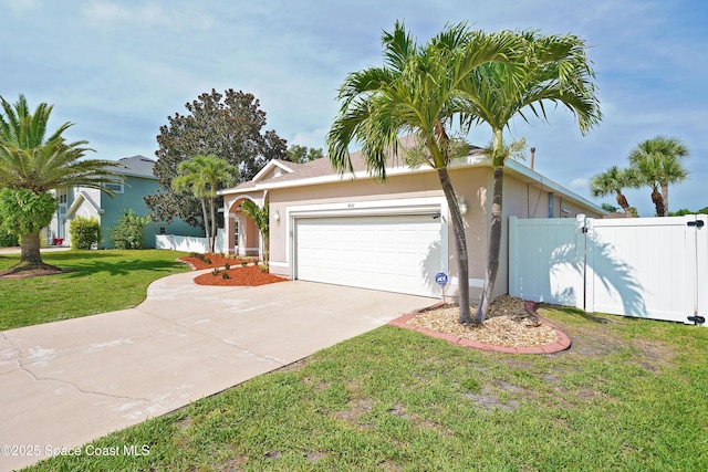 401 Stonehenge Cir, Rockledge, FL 32955 - single story home with an attached garage, concrete driveway, and stucco siding