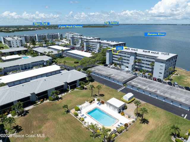 3799 S Banana River Blvd Unit 1025, Cocoa Beach, FL 32931 - drone / aerial view of a large body of water