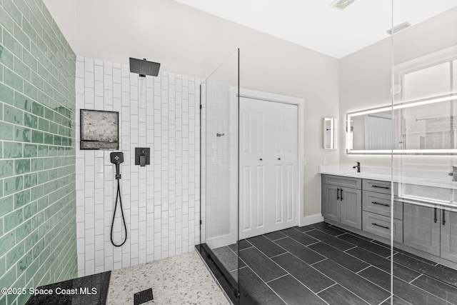 1218 Rolling Meadows Dr, Rockledge, FL 32955 - full bathroom with double vanity and walk in shower
