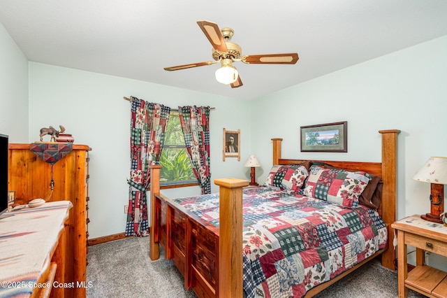 3717 SW Bayfield St, Cocoa, FL 32926 - bedroom featuring light colored carpet and ceiling fan