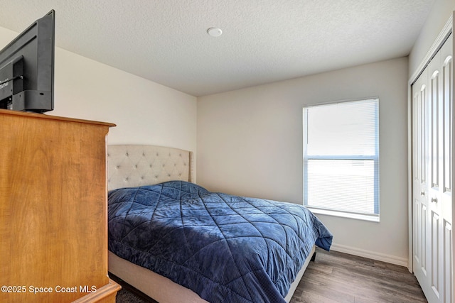 1689 Colorado St SE, Palm Bay, FL 32909 - bedroom featuring wood finished floors, a closet, and a textured ceiling