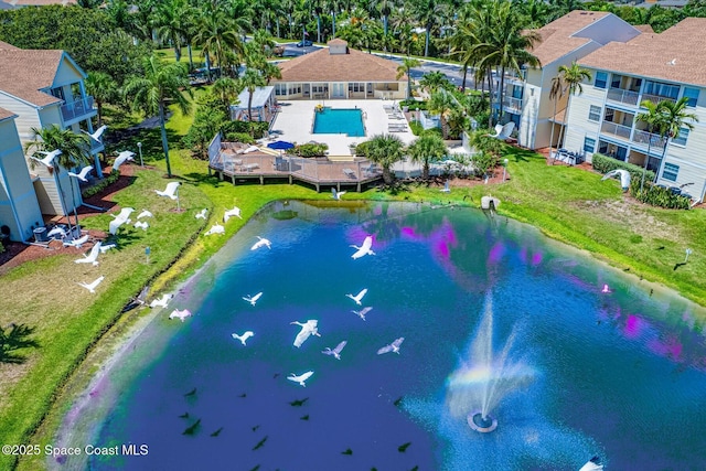 1951 Island Club Dr Unit 3-48, Melbourne, FL 32903 - bird's eye view of a pool area and a large body of water