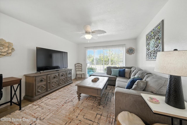 1951 Island Club Dr Unit 3-48, Melbourne, FL 32903 - living room featuring a ceiling fan and wood finished floors