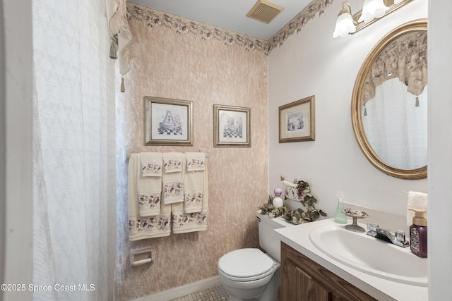 313 La Paloma Ln, Titusville, FL 32780 - bathroom featuring vanity, tile patterned floors, and a shower with curtain