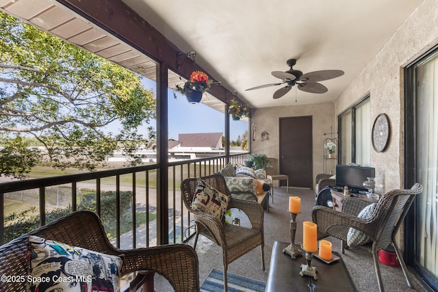 313 La Paloma Ln, Titusville, FL 32780 - balcony with a ceiling fan