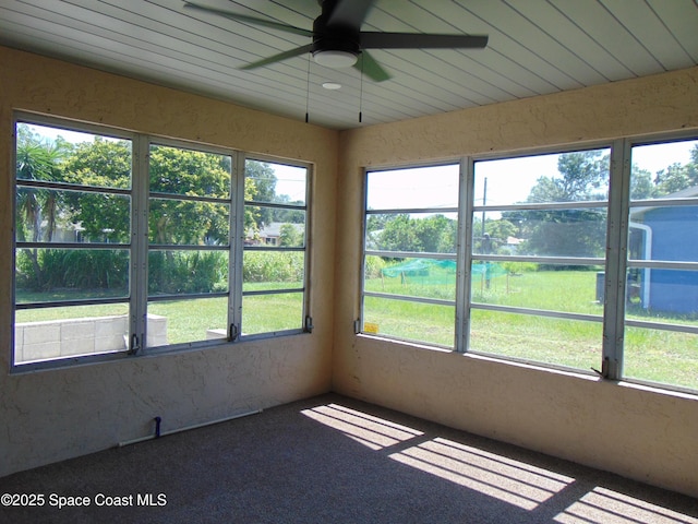 1943 Bradway St NE, Palm Bay, FL 32905 - unfurnished sunroom featuring ceiling fan